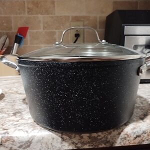 Black Speckled Stock Pot with Lid